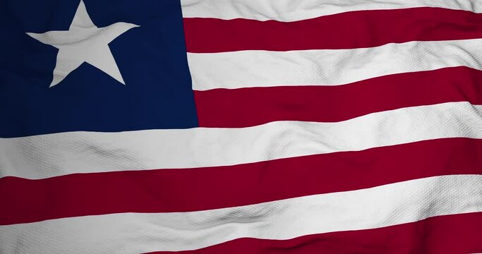 Waving Liberian flag in 3D rendering