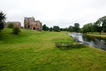 Fototapeta na wymiar Ruins of Brough Castle, by the River Eamont, Cumbria, England.
