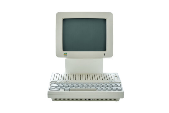 Vintage Apple desktop computer isolated cutout