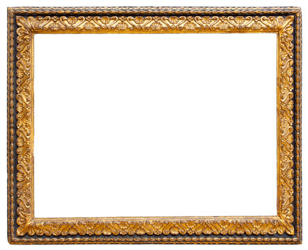 Gold Picture frame isolated on transparent background