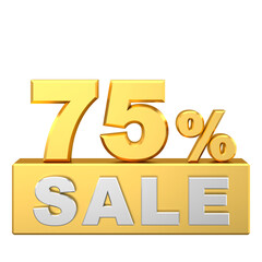 Seventy five percent sale. 75% sale. Sale banner decoration.