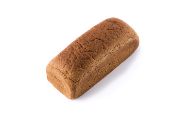 brown rye bread isolated on white background