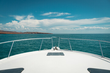 yacht in the sea of ​​cortez with incredible landscape