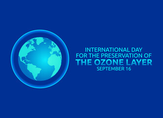 vector graphic of international day for the preservation of the ozone layer celebration. flat design. flyer design.flat illustration.