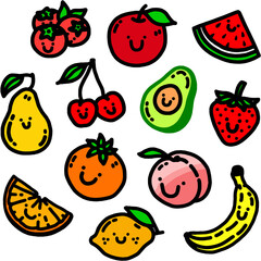 illustration set of fruits
