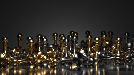 Different chess pieces pawns. Concept business background