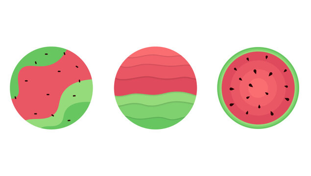 watermelon sticker template set vector