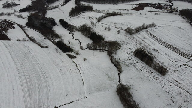 Thulba-Tal bei Geroda im Winter.
Bayrische Rh&ouml;n