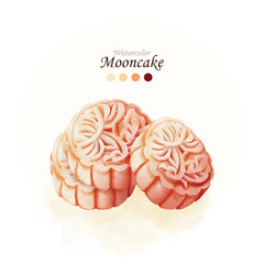 Watercolor Mooncakes illustration vector design