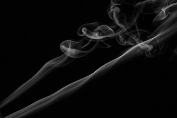 Smoke steam set on black color background