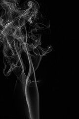 Obraz premium Smoke steam set on black color background