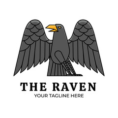 Crow Logo Mascot Illustration Template