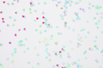 sparkles hearts on white background with text place - Image