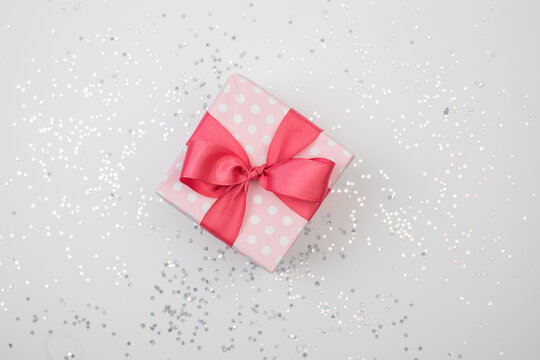 present on white background with sparkles text place- Image