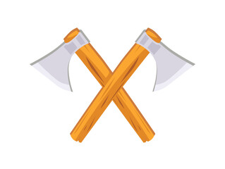 Crossed Axes isolated on white - Vector illustration of Woodman Power or the Warrior force.