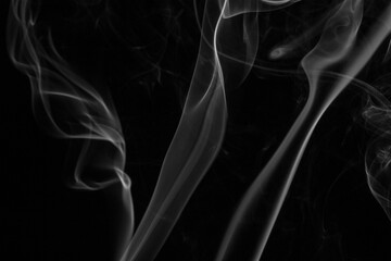 Obraz premium Smoke steam set on black color background