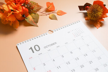 10月のカレンダー　ハロウィンイメージ - obrazy, fototapety, plakaty