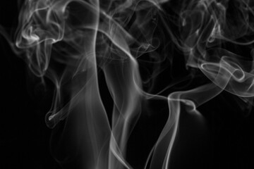Smoke steam set on black color background