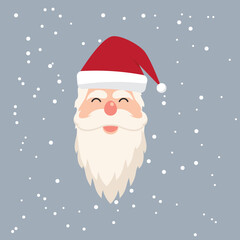 Santa face cartoon character icon