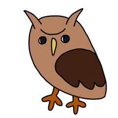 Cute Halloween owl cartoon illustration 