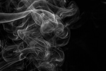 Fototapeta premium Smoke steam set on black color background