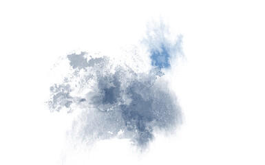 Blue watercolor brush strokes. Watercolor brushes isolated on white background.