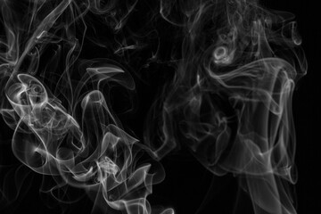 Smoke steam set on black color background