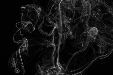 Smoke steam set on black color background