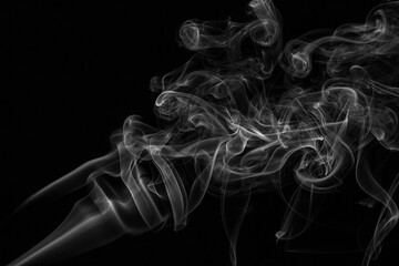 Smoke steam set on black color background
