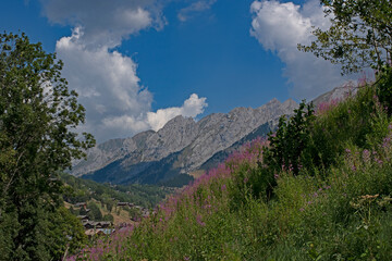 Fototapeta premium Panorama des Alpes, le massif des Aravis