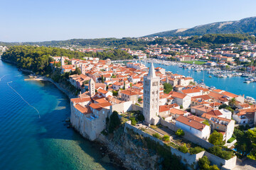 Fototapeta na wymiar Beautiful cityscape of Croatia, the city of Rab