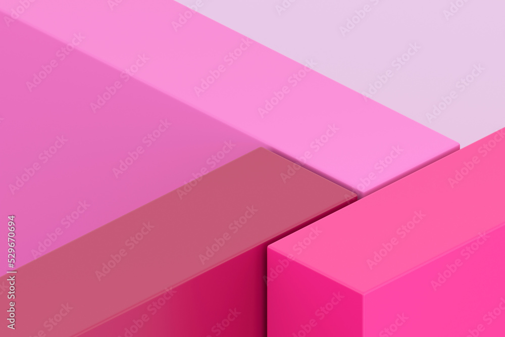Wall mural product display background. 3d display stand.