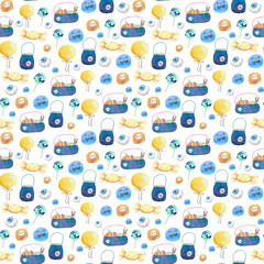 Halloween seamless pattern background with candy.
