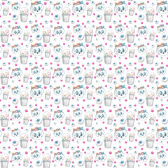 Halloween seamless pattern background with candy.