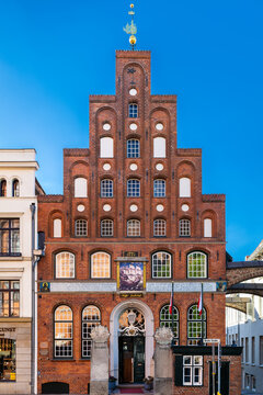 Lübeck, Germany - August 31, 2022: The historic building "Schiffergesellschaft" (English: Seafarers' Company).