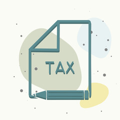 Vector tax form on multicolored background.