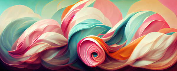 Fototapeta Abstract twirling pastell colors as background wallpaper obraz
