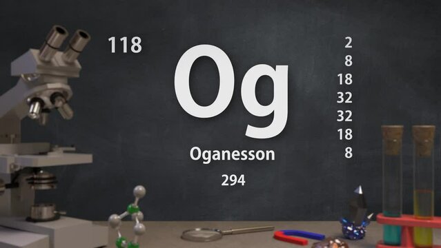 Element 118 Og Oganesson of the Periodic Table Infographic