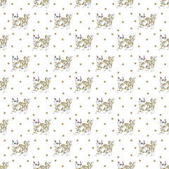 Halloween seamless pattern with cats background.