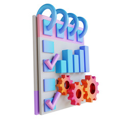 3D illustration colorful schedule management