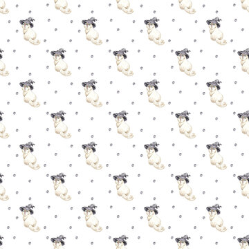 Halloween seamless pattern with cats background.