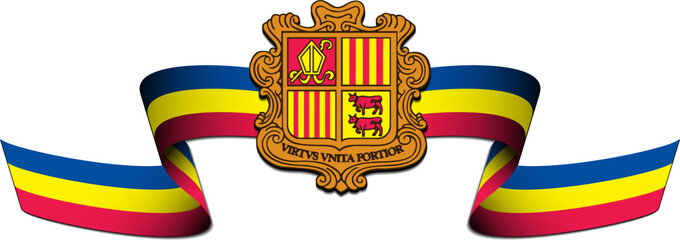 andora flag with ribbon behind