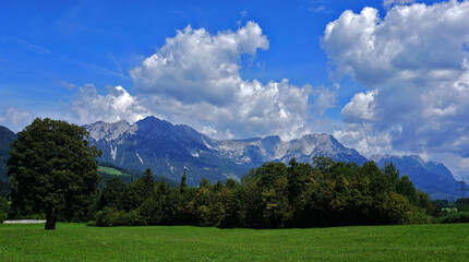 Wilder Kaiser; Österreich; Tirol; Blick zum Scheffauer, Sonneck, Treffauer und Tuxeck;
