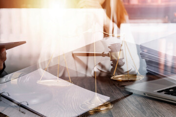 Lawsuit and justice concept, Lawyer working with partner at law