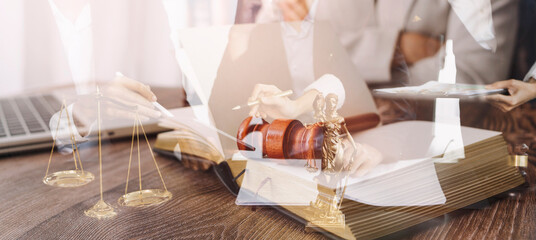 Lawsuit and justice concept, Lawyer working with partner at law