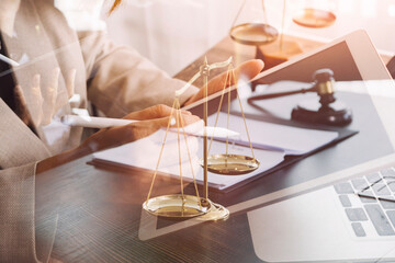 Lawsuit and justice concept, Lawyer working with partner at law