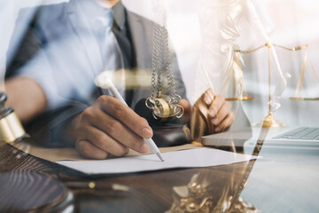 Lawsuit and justice concept, Lawyer working with partner at law