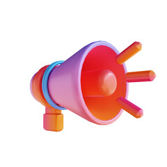 3D illustration colorful megaphone