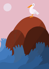 Gabbiano su uno scoglio