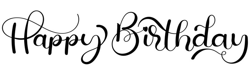 Happy Birthday text calligraphy vector illustration 